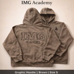 IMG Academy Light Brown Graphic Hoodie- S